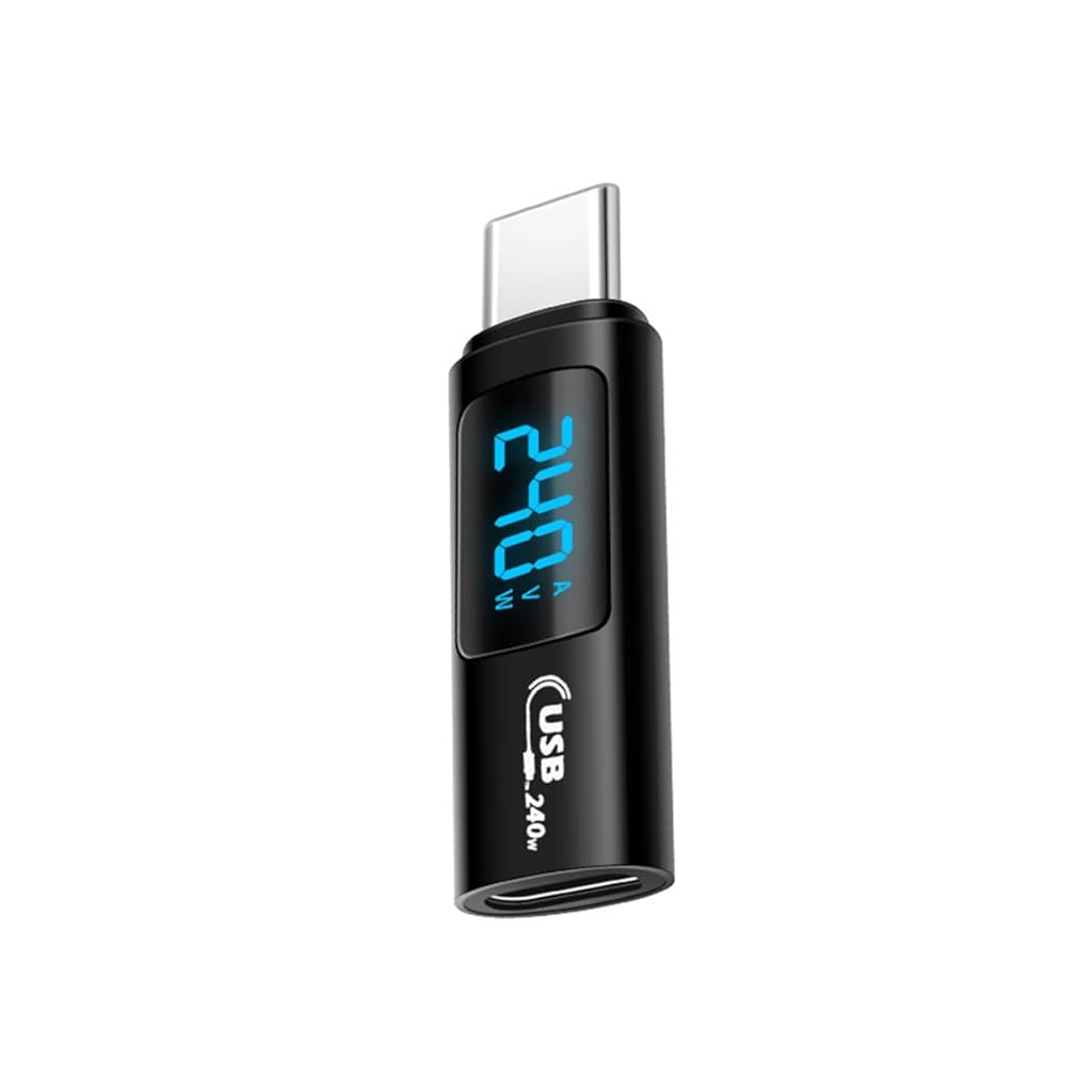 Verilux USB C Adapter USB C 3.0 LCD Display Type C to Type C Adapter Support 240W PD Fast Charging & Data Sync Fashion Aluminum Alloy Portable USB C Adapter Verilux USB C Adapter USB C 3.0 LCD Display Type C to Type C Adapter Support 240W PD Fast Charging & Data Sync Fashion Aluminum Alloy Portable USB C Adapter